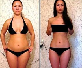 Menina antes e depois de seguir a dieta de melancia de 5 dias